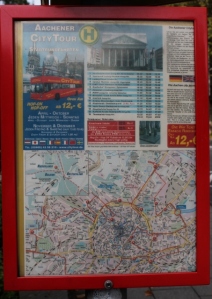 At the bus stop - the schedule and information about the tour and fees